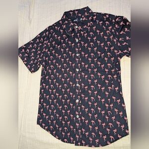 Univibe Black and Pink Flamingo Casual Shirt